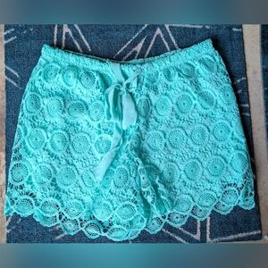HeartSoul Women's Lace Shorts - Aqua